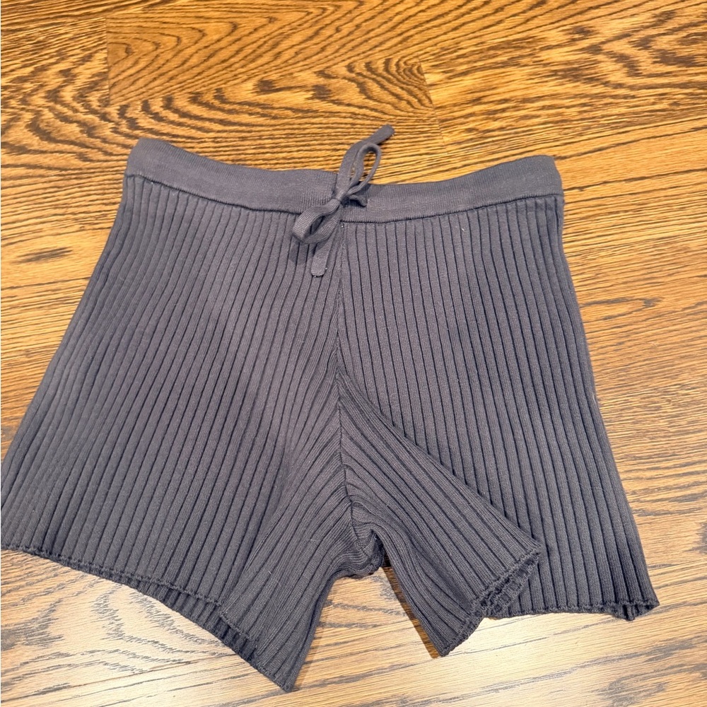 Madhappy Charcoal Ribbed High Waist Shorts